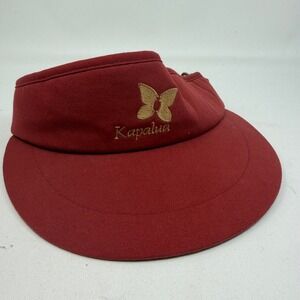 Texace Kapalua Plantation‎ Course Golf Visor Burgundy Red Butterfly Vintage USA
